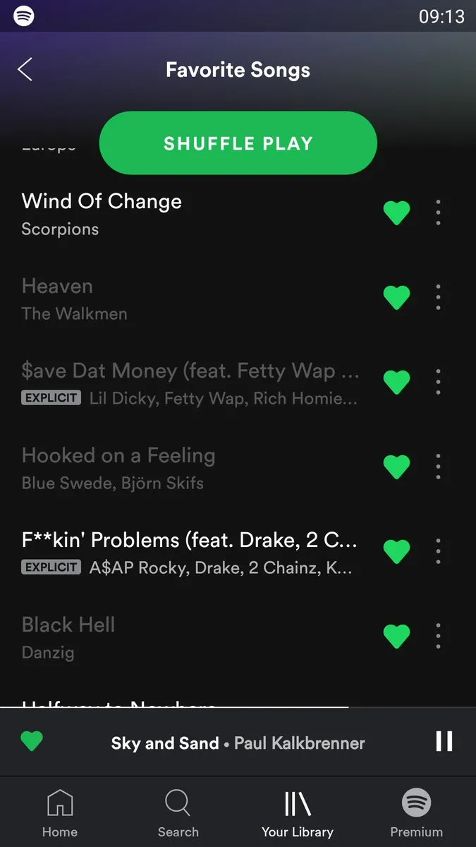 Greyed-out music files on Spotify’s India’s version. These all have been saved to the users’ library, and hence they had indeed listened to those songs before at some point when they were available on Spotify, but are now gone and unavailable to listen. Credit: @bufftrad on Twitter.