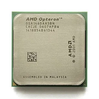 AMD’s Opteron, the first CPU with AMD64 features. Credit: Wikimedia Commons